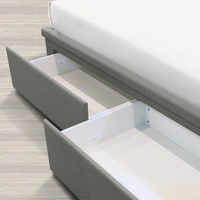 Upholstered Fabric Bed with Drawers for Bedroom Furniture Sets