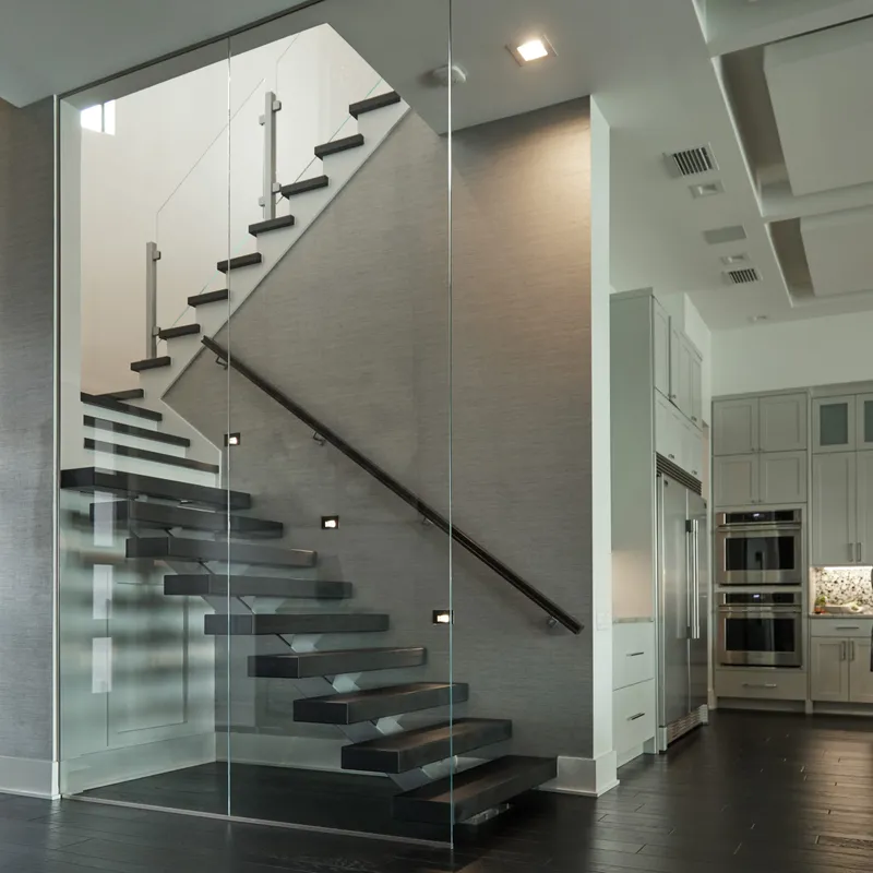 Custom Stairs Interior Wood Residential Straight Stairs Design
