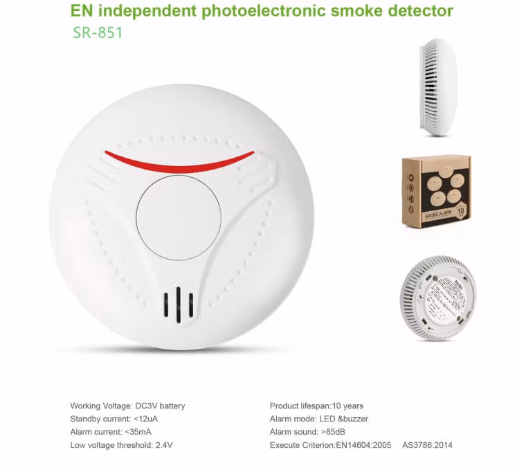 High Industry Standards Photoelectric Fire Detectors Smoke Alarms for Safety and Security