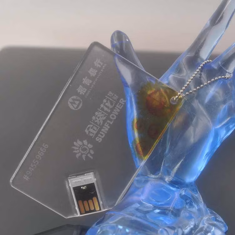 New Products Acrylic Transparent USB Flash Card for Hot-Selling