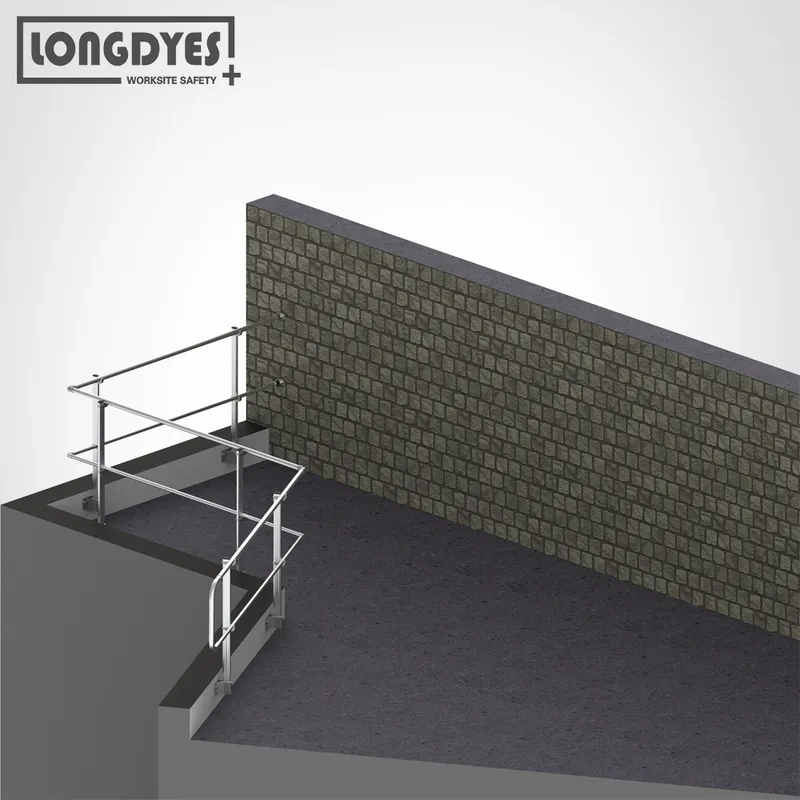 Parapet Fixed Guardrails with Vertical Bracket Mounts