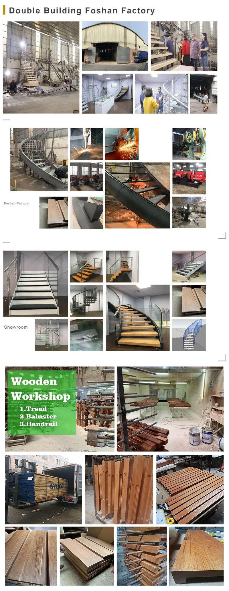 Foshan Stairs Factory of Solid Wooden Floating Staircase for Interior Villa