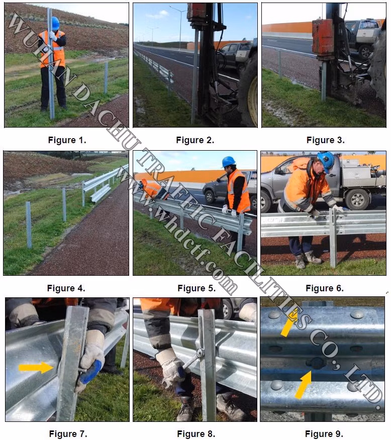 Powder Coated Highway Metal Beam Crash Barriers