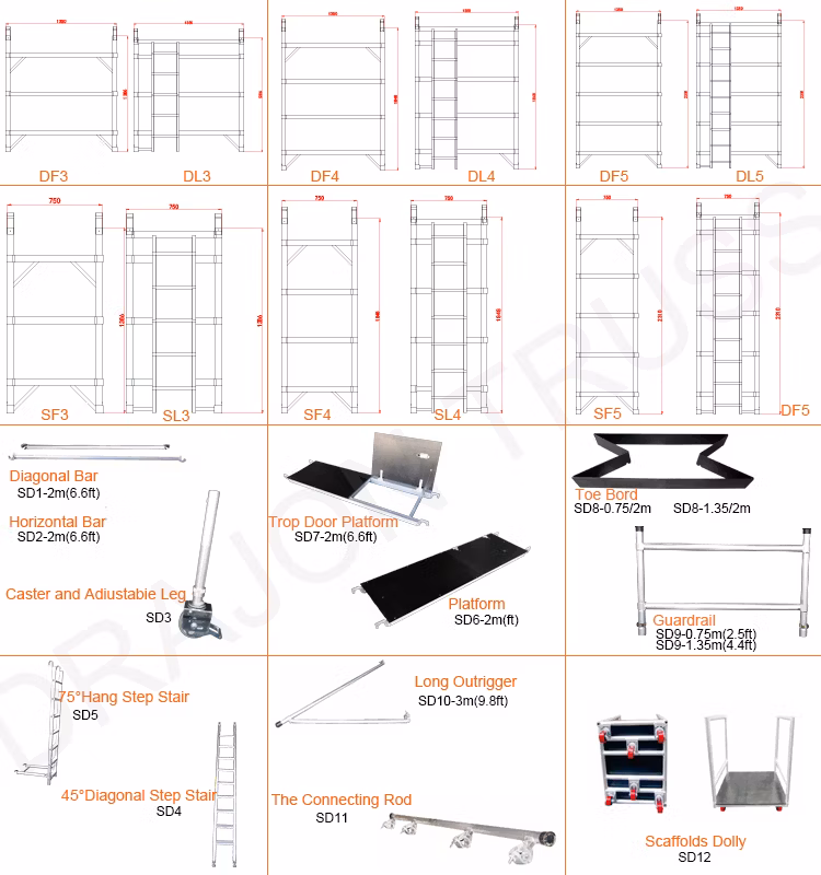 Scaffolding Pipes Portable Indoor Aluminum Scaffolding Roof Edge Protection Scaffolding