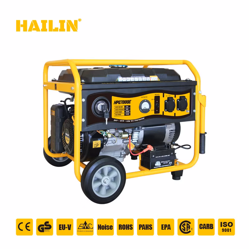 6kVA, 6kw Portable Gasoline Three Phase Generator, Silent for Home/Camping/Job Site with Price, Ce Certificate
