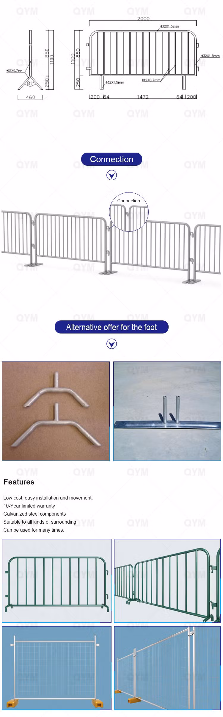 Temporary Fence for Event / Temporary Fence Stands Concrete/Temporary Floorings