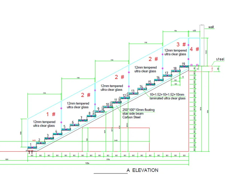 High End Prefabricated Stairs Steel/Wood Floating Stairs