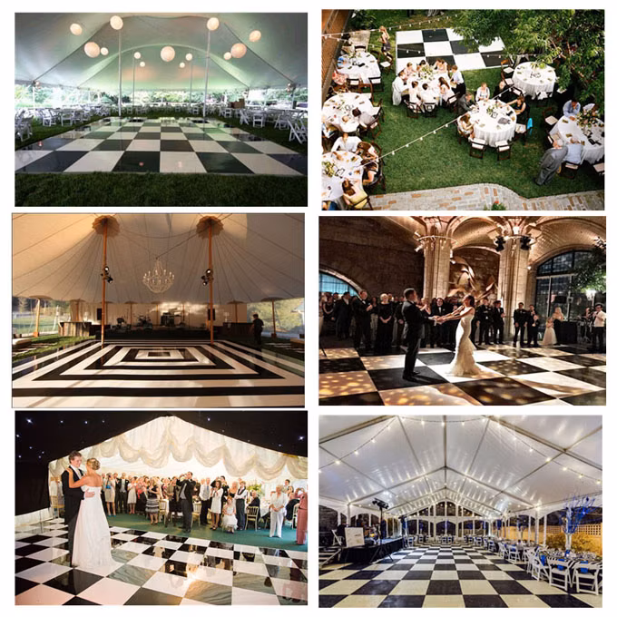3' X 3' Wood Grain Platform Dance Floor with Aluminum Edge
