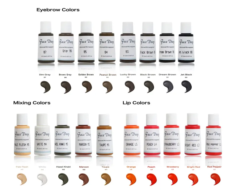 Facedeep Permanent Makeup Tattoo Color Pigment Eyebrow Tattoo Ink Peanut Brown