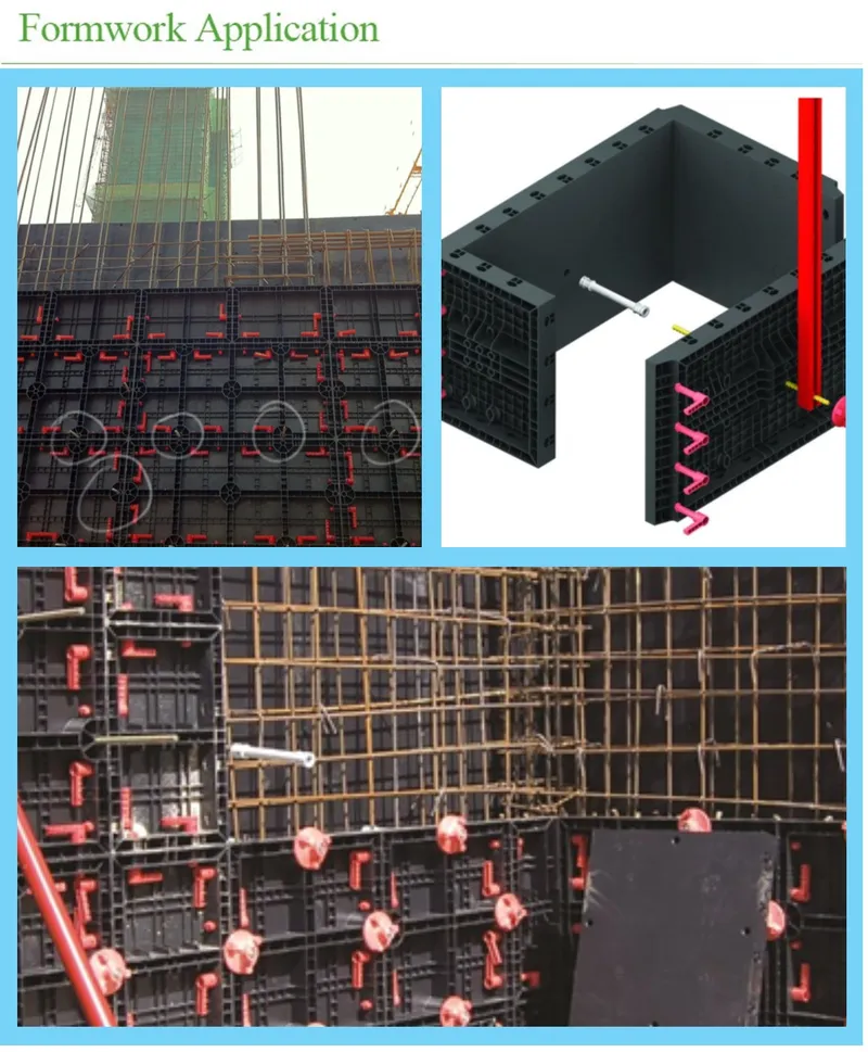 Construction Site Hollow Wall Panels Plastic Concrete Formwork Columns