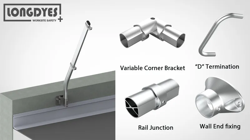 Parapet Fixed Guardrails with Vertical Bracket Mounts