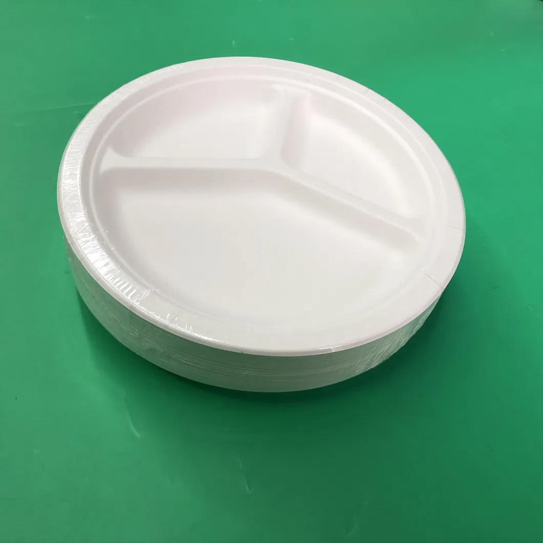 Compostable Sugarcane Pulp Paper Tray/Plates, Disposable Bagasse Plates