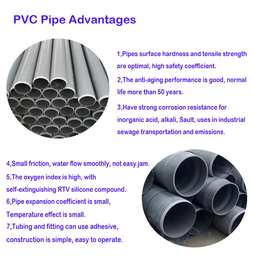Plastic Tubing PVC Tube Raw Sewage Pipes UPVC Pipes 225 mm