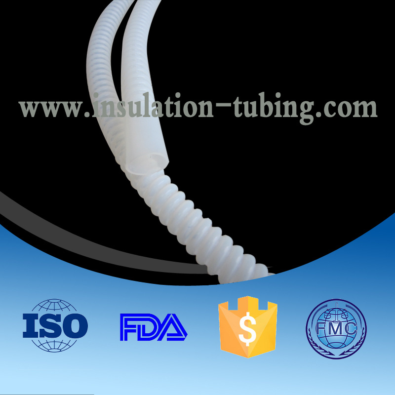 PTFE Corrugated Tubes 6mm PTFE Convolted Hose Plastic PTFE Corrugated Sleeving
