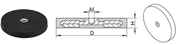 Rubber Coated Round Magnets Rubber Coated Mounting Magnets