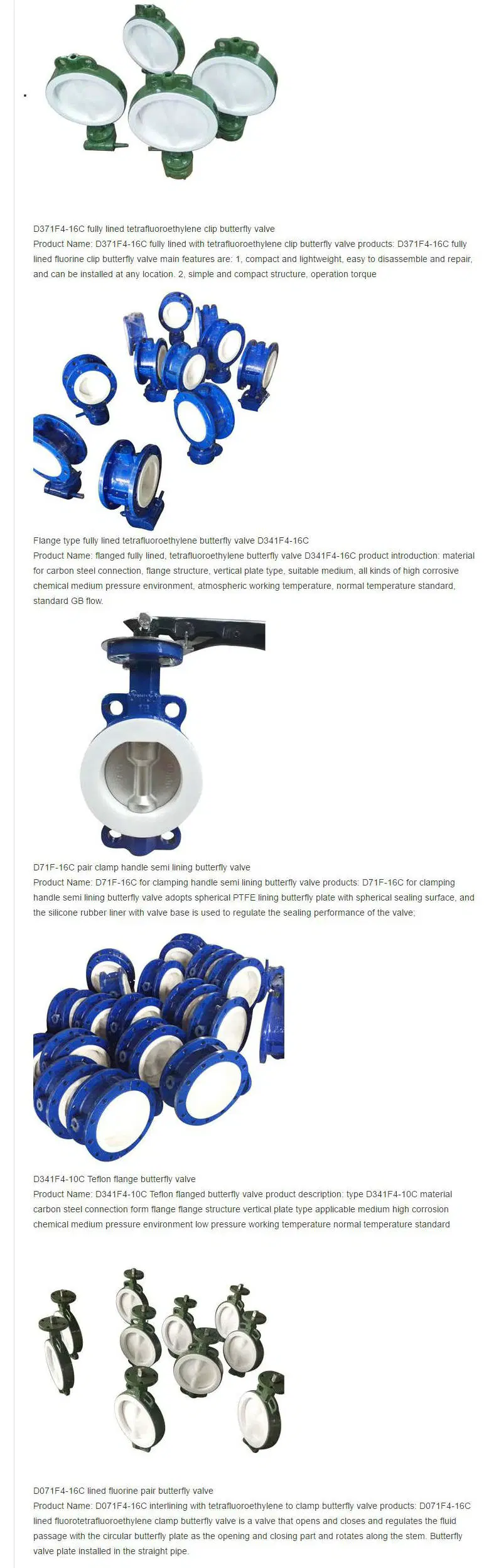 PTFE / F4 Lined Butterfly Valve (Ball Valves CS/F46, D371F4-16C, Pneumatic Q641F46-16C) for Chemical Acid Tank