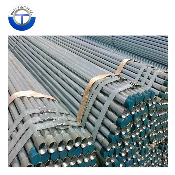 Hot DIP Galvanized Steel Pipes with Threaded End and Plastic Caps A106 Gr. B