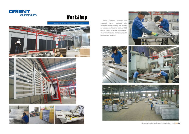 Powder Coating Aluminium Extrusion Tube Panel Fence Design