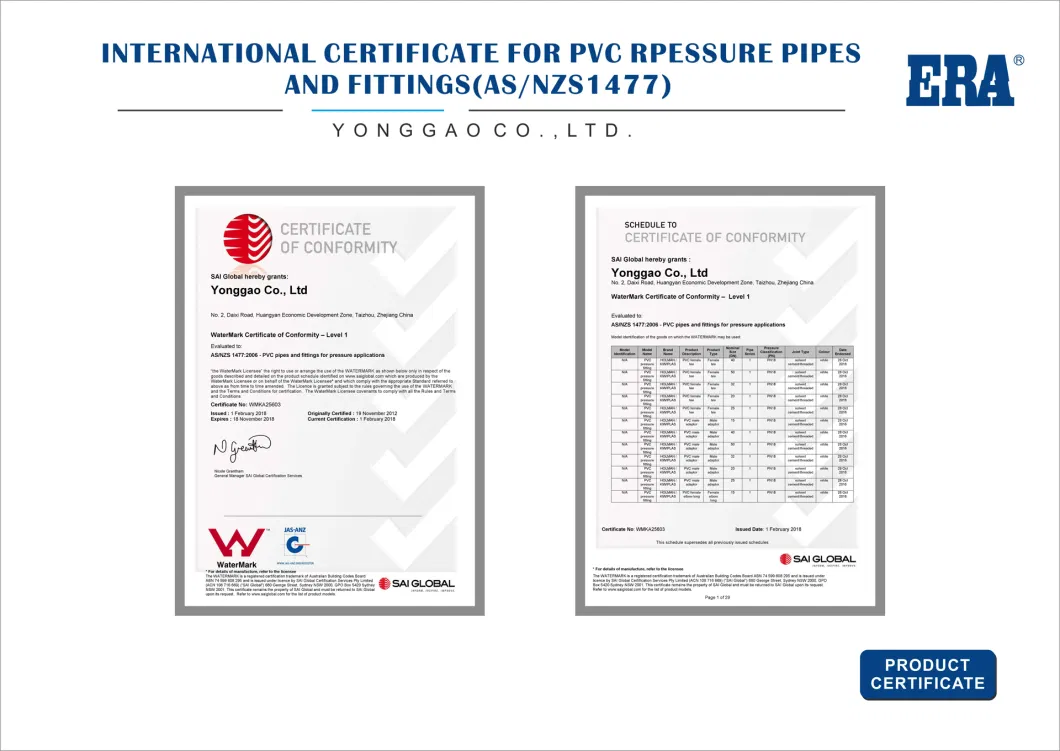 Era Piping Systems AS/NZS1477 Watermark PVC Pipe Fitting, Reducing Tee