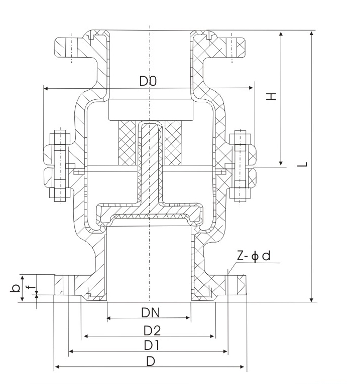 Fluorine-Lined Check Valve PTFE Lined Cast Steel