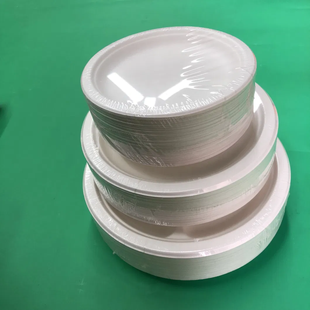 Compostable Sugarcane Pulp Paper Tray/Plates, Disposable Bagasse Plates