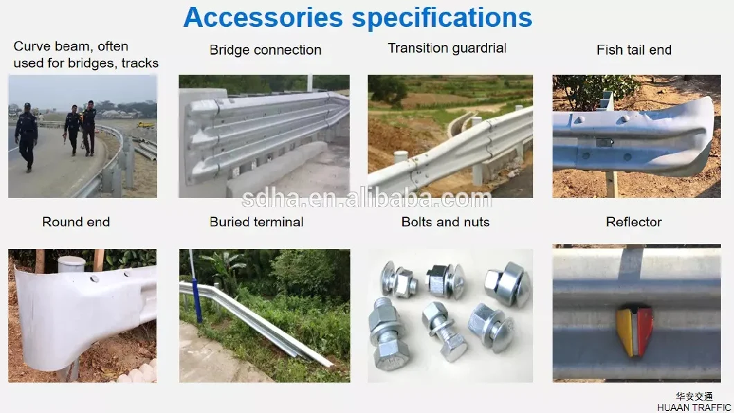 Highway Guardrail W Beams Round Posts and Spacers