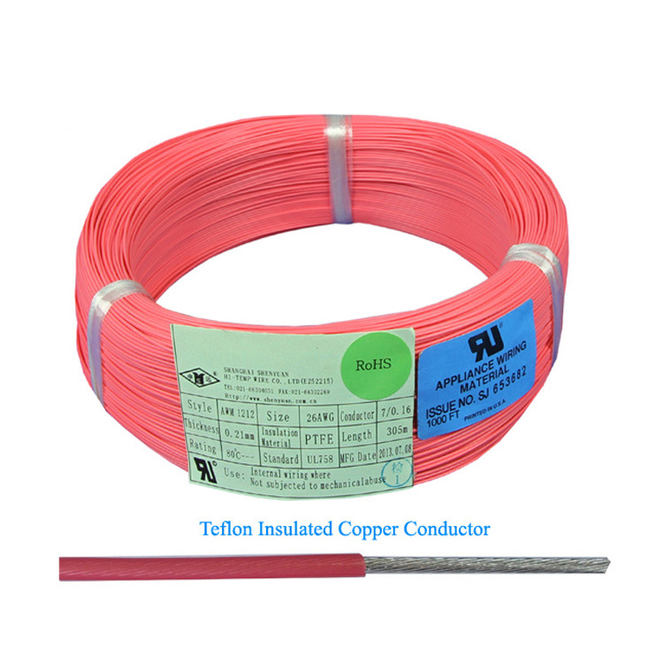105 Degree 20 AWG High Temperature PTFE Electric Nickel Plated Copper Wire