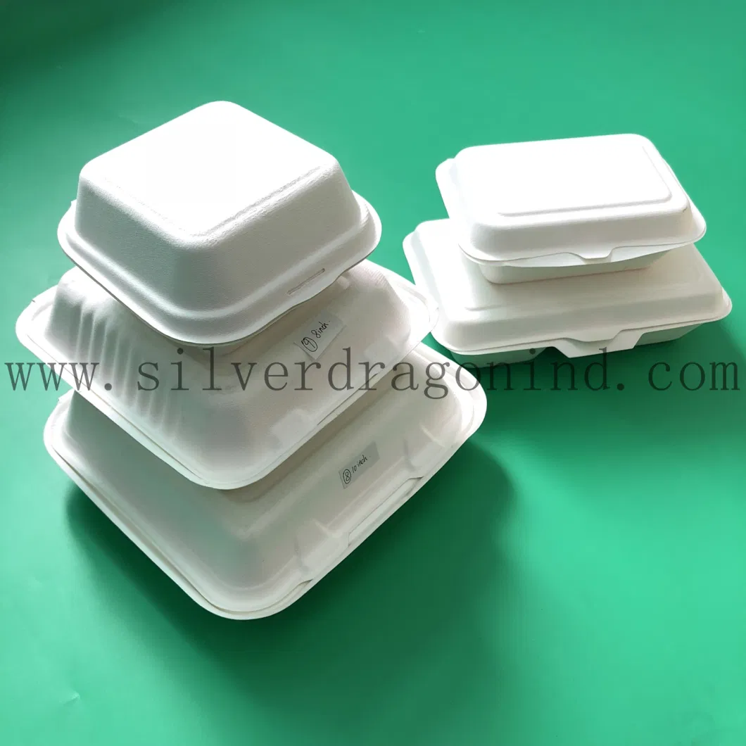 Compostable Sugarcane Pulp Paper Tray/Plates, Disposable Bagasse Plates