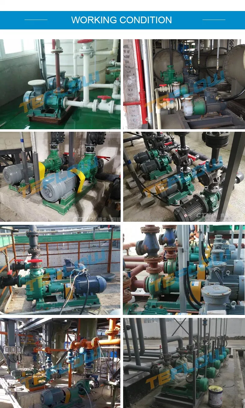 Industrial Horizontal FEP PFA PTFE Lined Chemical Pump