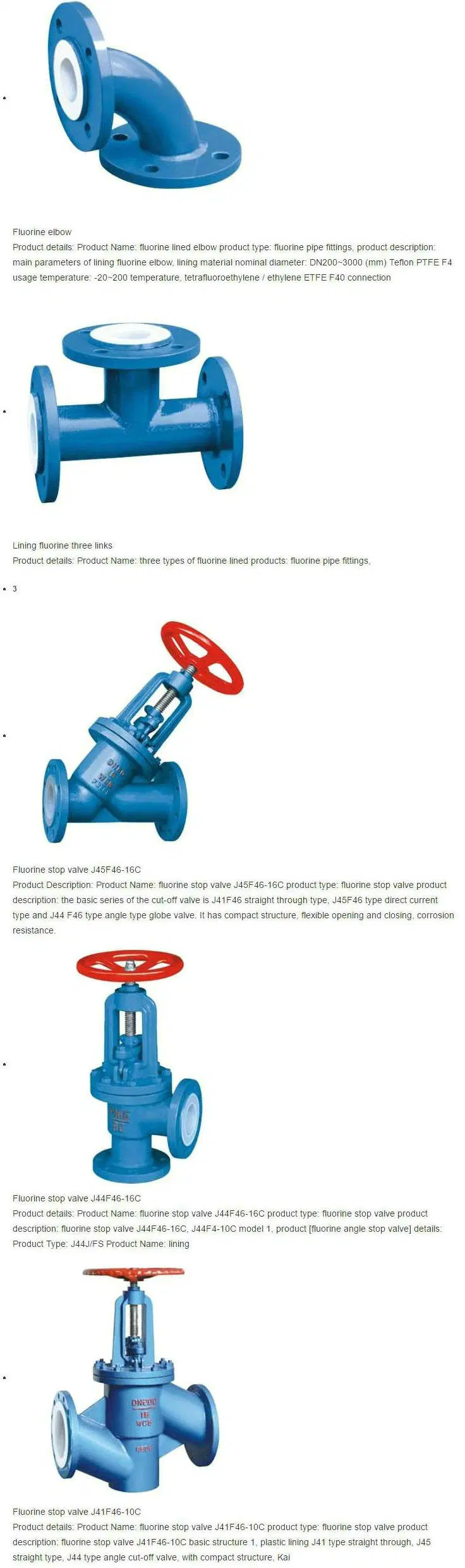 PTFE / F4 Lined Butterfly Valve (Ball Valves CS/F46, D371F4-16C, Pneumatic Q641F46-16C) for Chemical Acid Tank