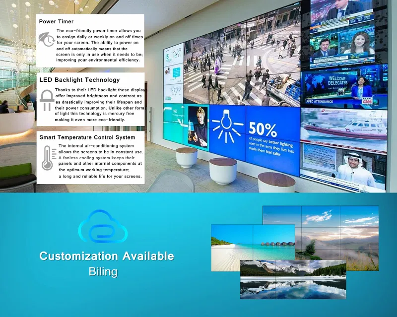 46inch Bezel Wall Mounted LCD Video Wall Ultra Thin LCD Splicing Advertising Display Shenzhen Gemdragon