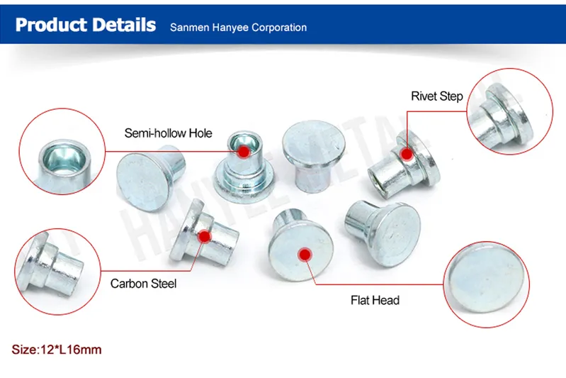 ISO 9001 China Manufacturer Brass Flat Head Hollow Blolt