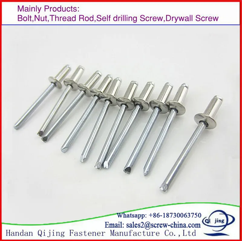 Aluminium Steel Open Type Round Head Blind Rivet Open Type Countersunk Head Blind Rivet