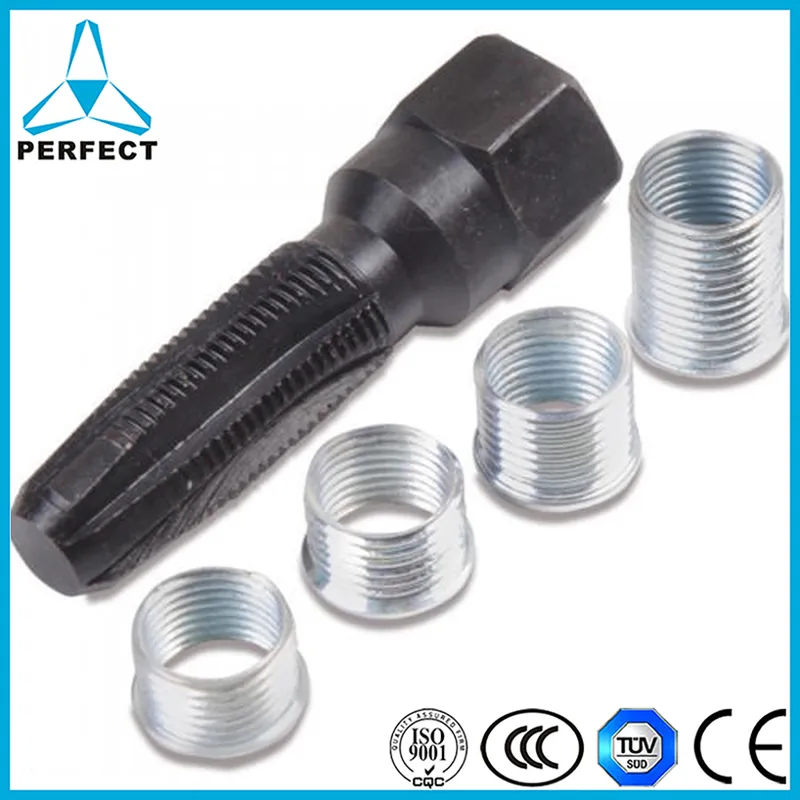 Spark Plug Rethread Repair Tap Tool Reamer Inserts Kit