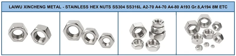 Stainless Steel DIN934 B8 B8m 304 316 Hexagon Nuts, High Quality Hexagon Nuts