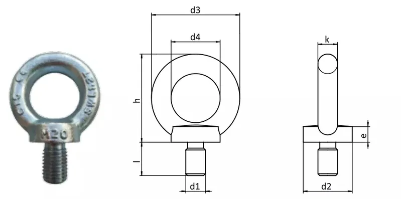 Stainless Steel DIN580 Lifting Eye Bolt with Metric Thread