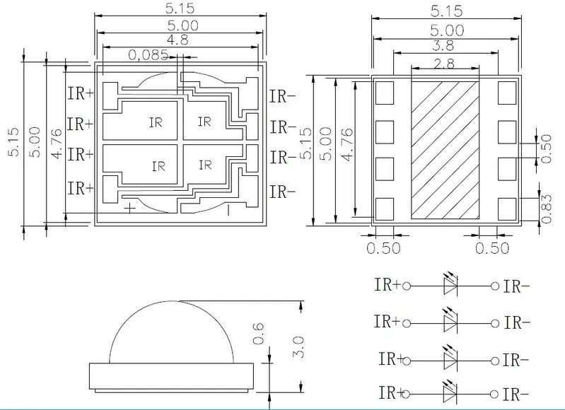 Expert Supplier of 12W 850nm 5050 IR SMD LED with RoHS