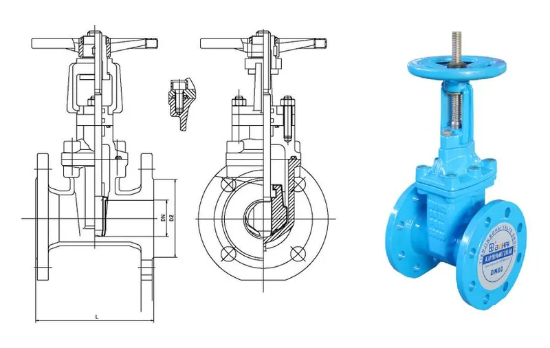 BS5163 12 Inch Stainless Steel Wedge Double Flanged Gate Valve