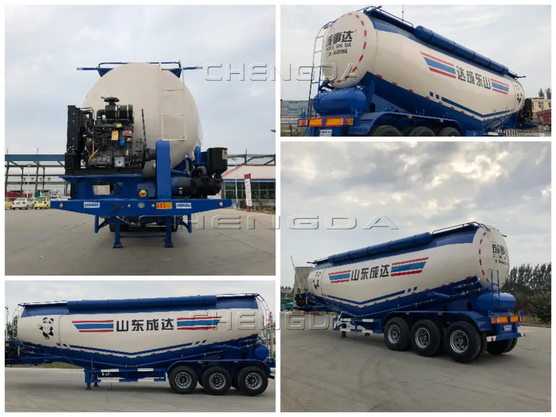 Air Compressor Storage Tanker Mixer Bulk Cement Trailer