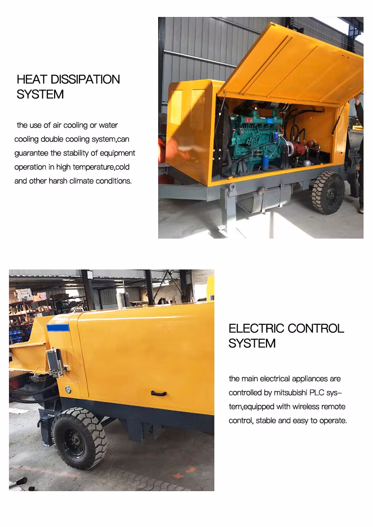 Big Grain Concrete Pump Hydraulic System Concrete Pump 12m3/H