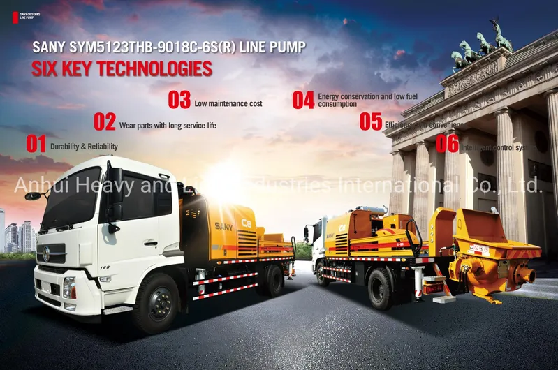 Sanyi Lp9018 City Pump Sym5123thb Concrete Line Pump Truck Mounted Concrete Line Pump Right Hand Chassis 100m3/H Large Output Volume with Warranty