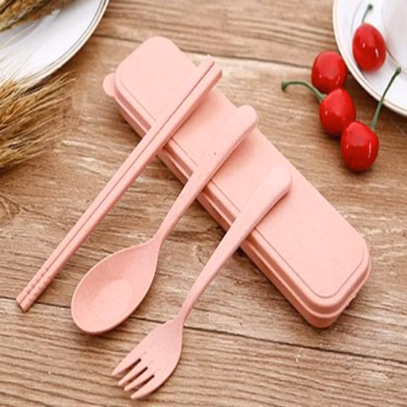 Environmentally Friendly Nature Wheat Straw Travel Portable Cutlery Set Nw008