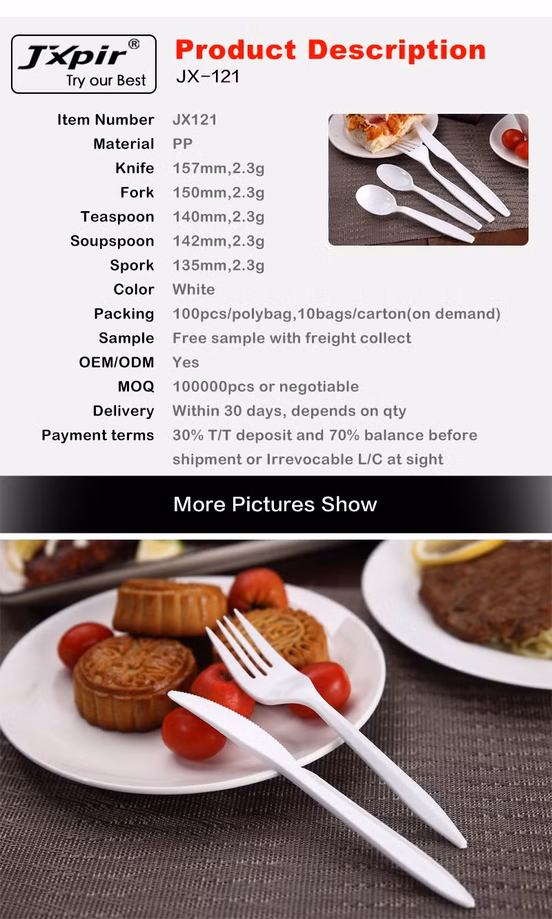 Wholesale Disposable PP Plastic Cutlery, Set of Plastic Cutlery