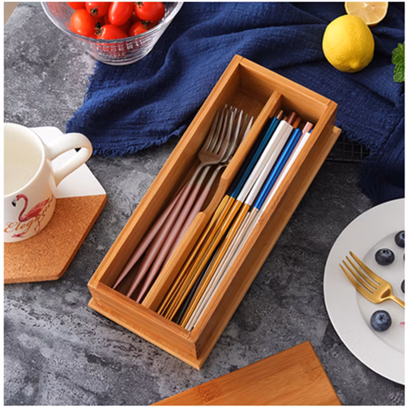 Bamboo Cutlery Storage Box Cutlery Storage Rack for Cutlery Box Western Tableware Utensils