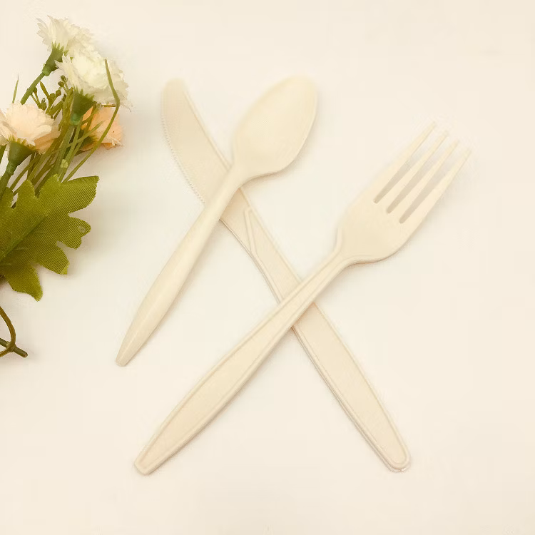 Desechables biodegradables de alta calidad maicena establece cuchillos Cucharas, tenedores