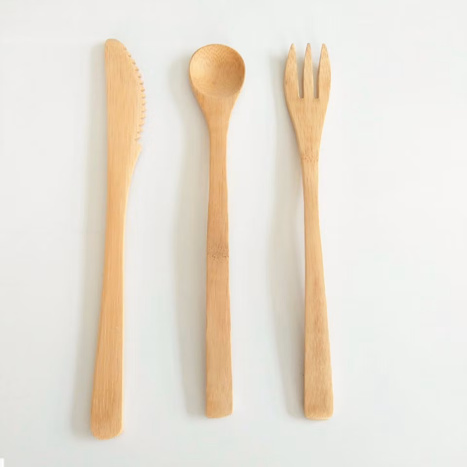 Adult Use or Child Use Portable Bamboo Cutlery Set