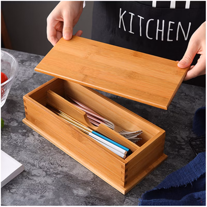 Bamboo Cutlery Storage Box Cutlery Storage Rack for Cutlery Box Western Tableware Utensils