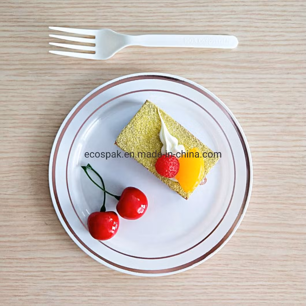 Professional 6inch Cpla Biodegradable Compostable Disposable Tableware Cutlery Fork Dinnerware