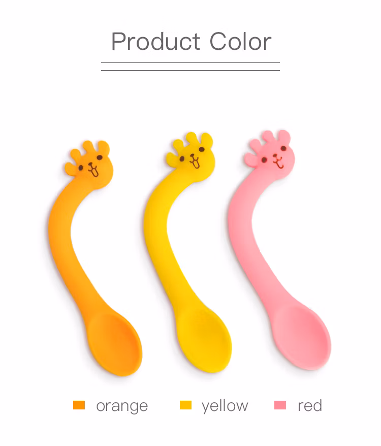 Infant Spoon Feeding Bottle Spoon Food Grade Silicone Spoon