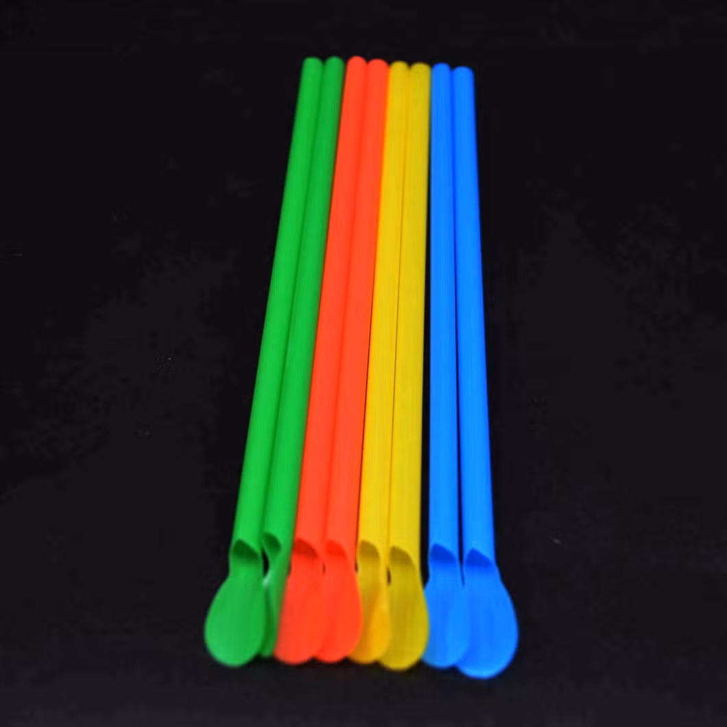 PLA 100% Biodegradable Spoon Straws Compostable Eco Friendly Straws